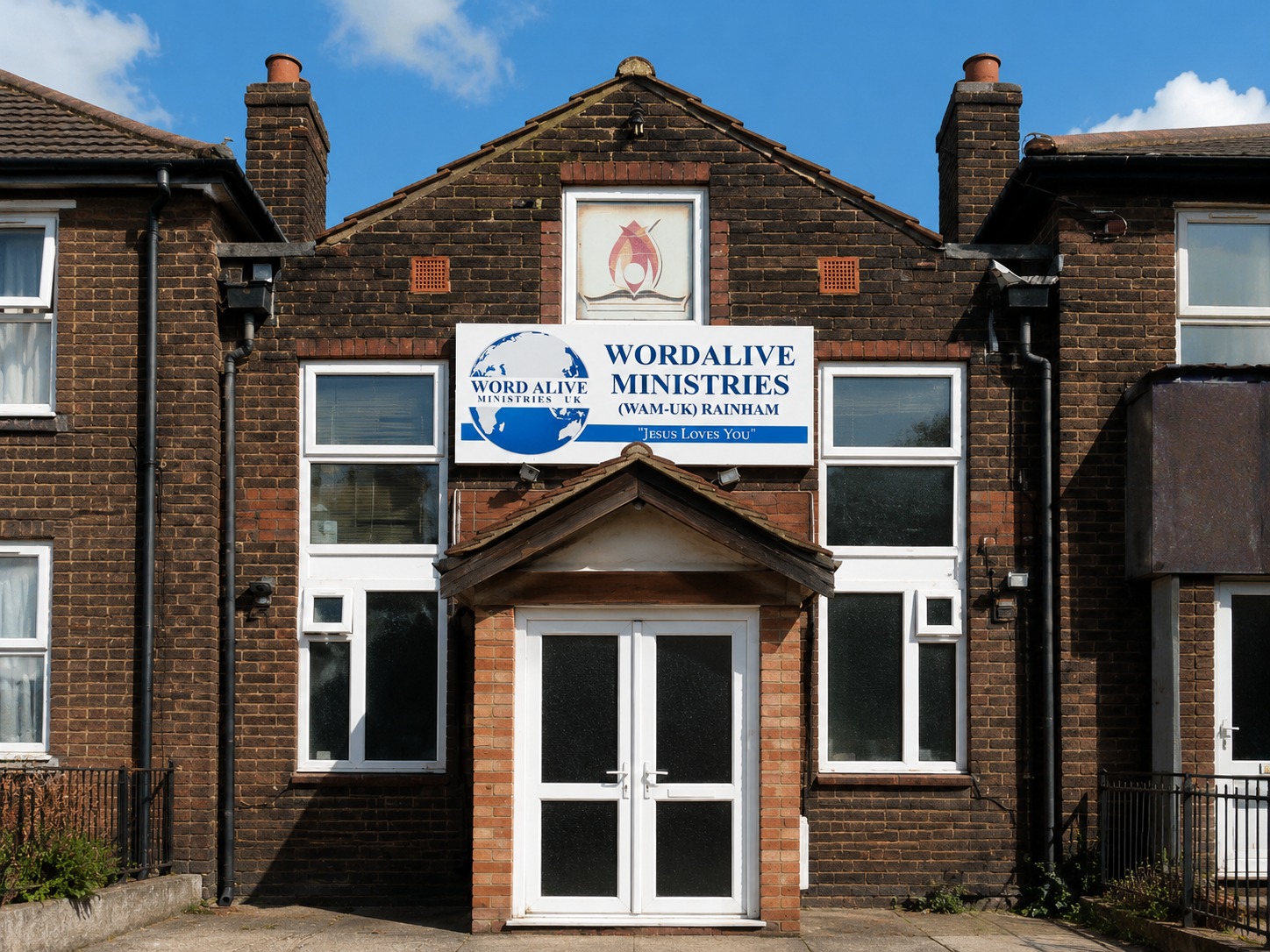 The front entrance of Word Alive Ministries in Rainham